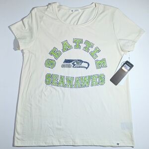 NWT Seattle Seahawks Women's '47 Cream Frankie Short Sleeve T-Shirt Medium NFL
